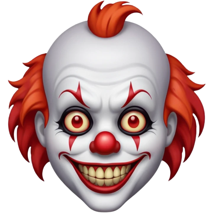 sinister clown with glowing eyes emoji