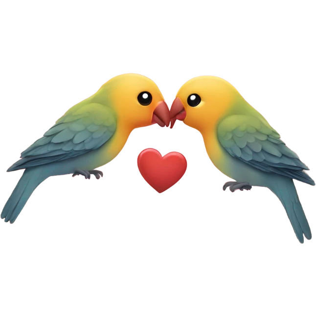 Lovebirds kissing over hear emoji