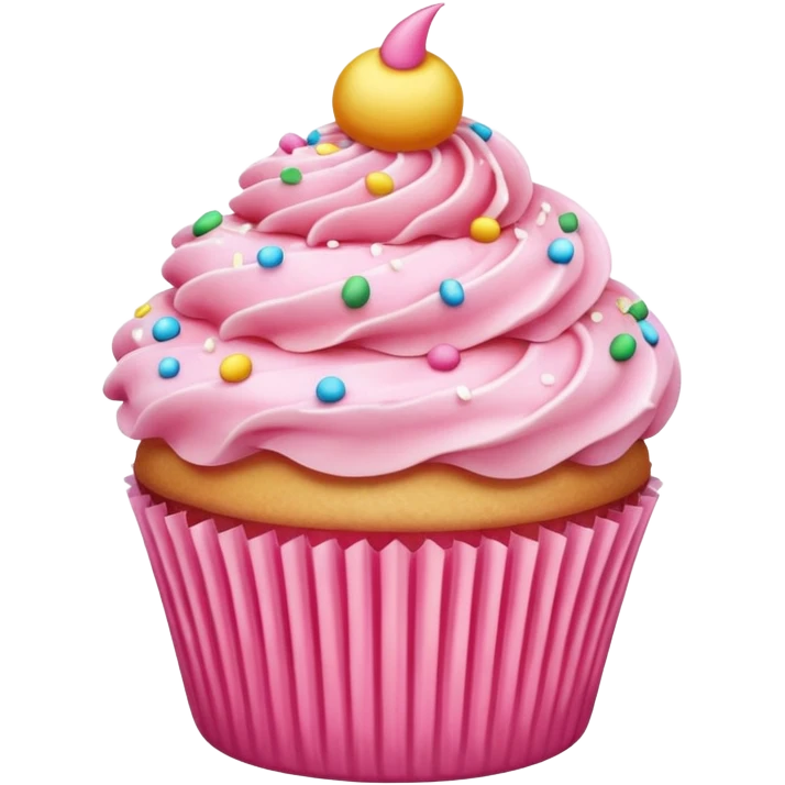 Cupcake with pink icing emoji