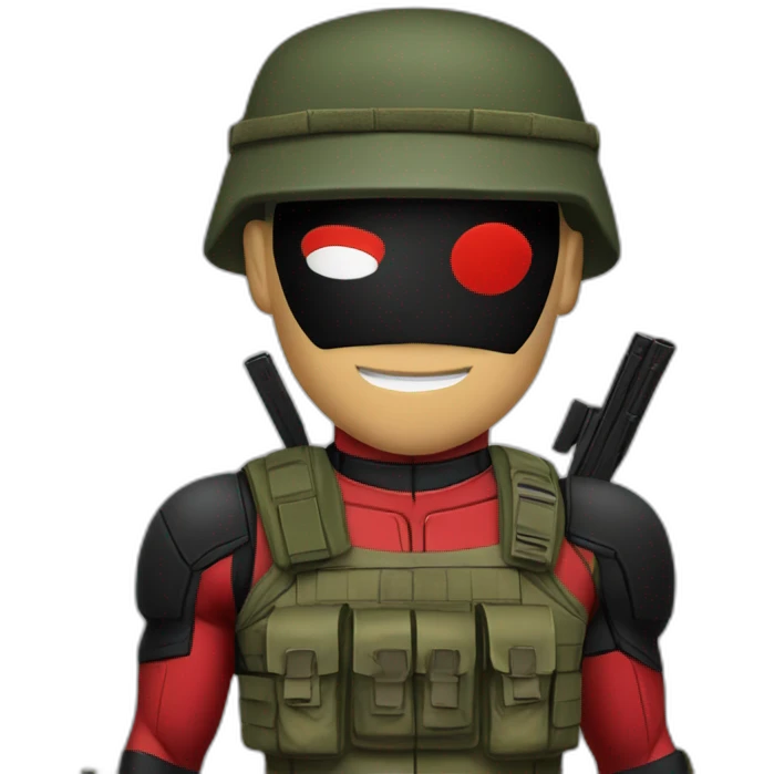 Deadpool con uniforme militar emoji