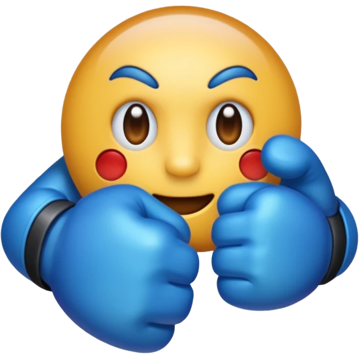 Give me a punching emoji with a blue gradient and transparency. emoji