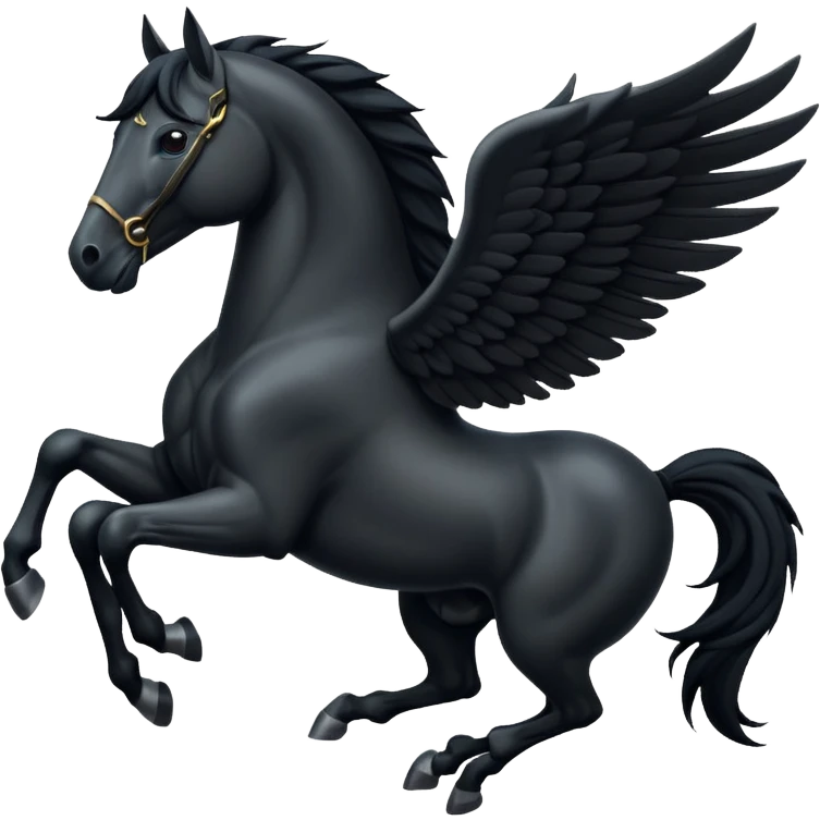 A black flying horse emoji