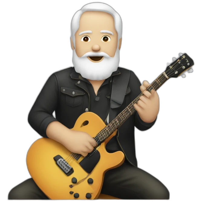 Guitarist with short white beard emoji
