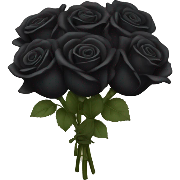 Bundle of black roses emoji