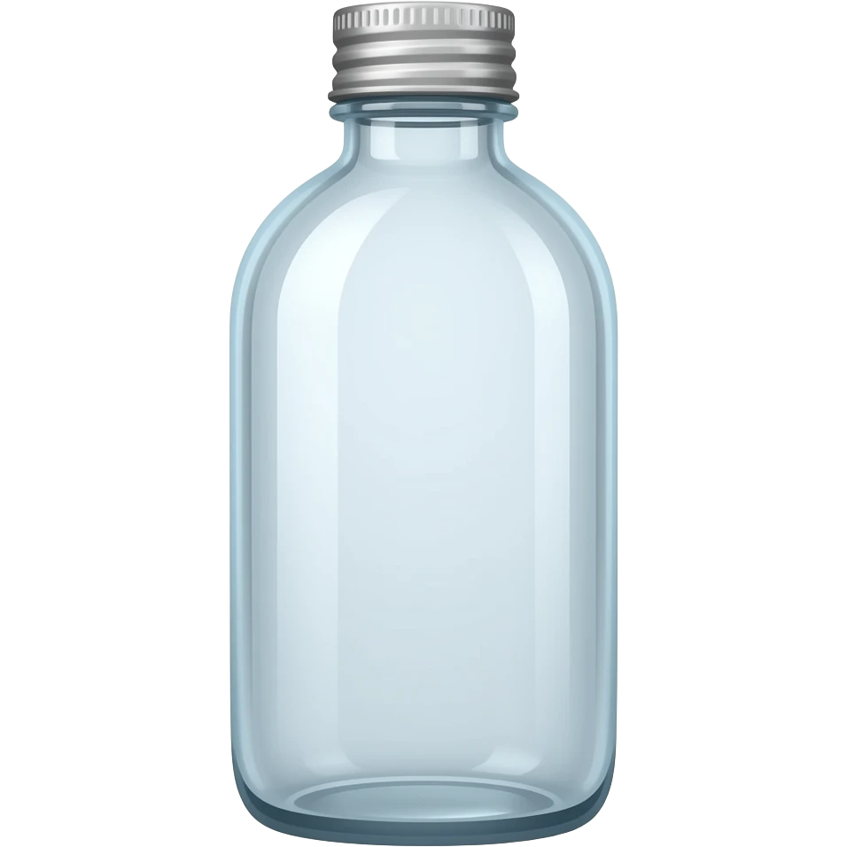 Quiero que la botella sea traslucida, que se vea solo el contorno de esta emoji