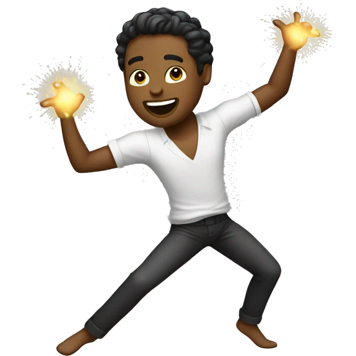 Dancing man emoji with sparkle emoji emoji