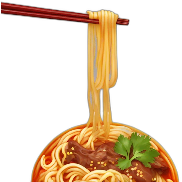 Lanzhou beef noodle with spicy oil emoji