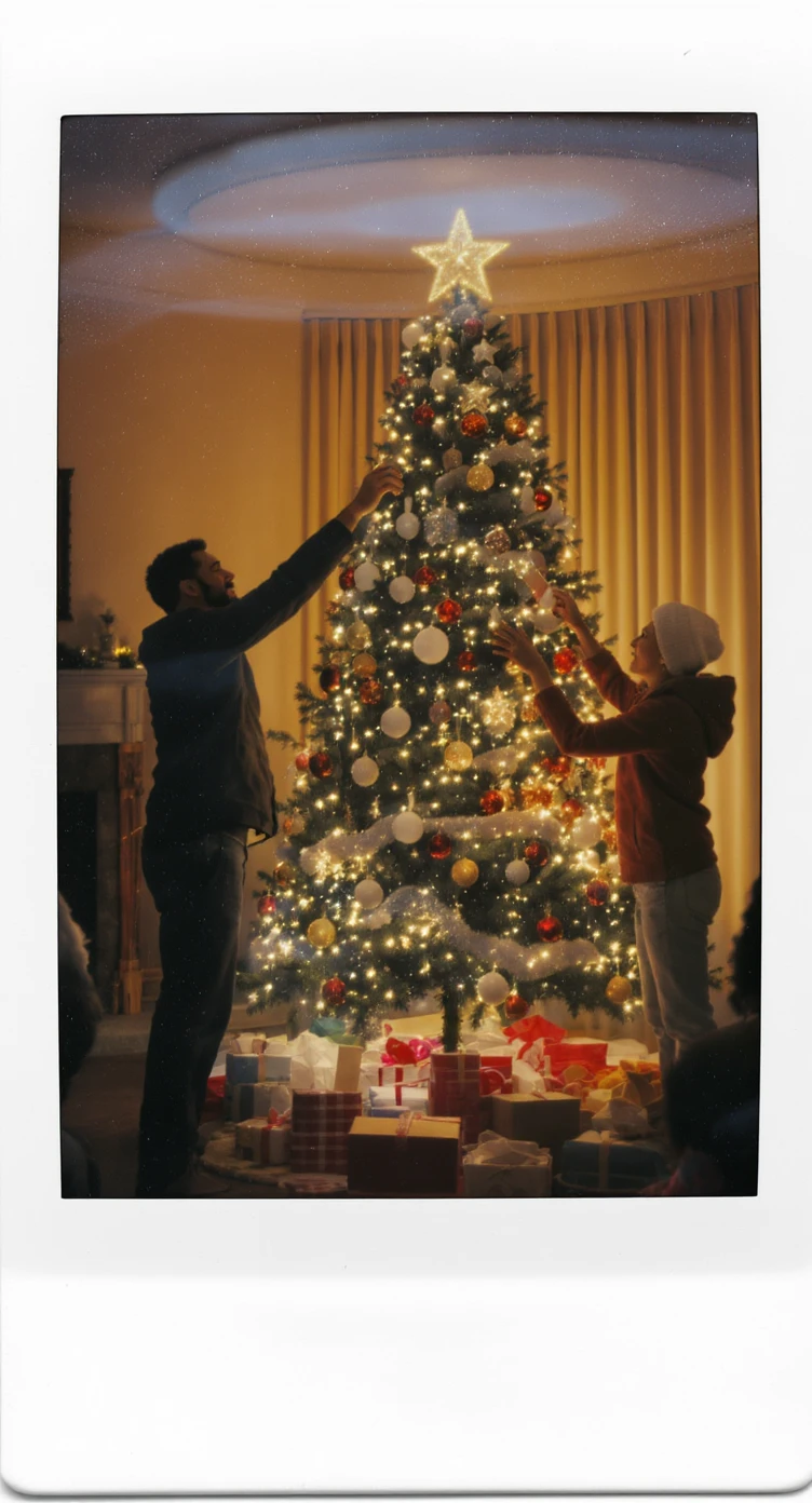 people decorating a Christmas tree emoji