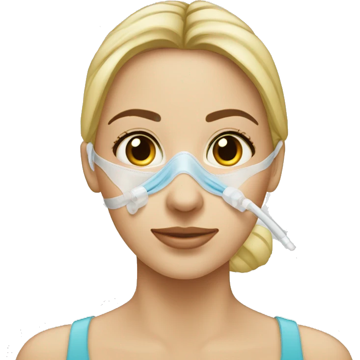 woman nasal cannula on her nose emoji