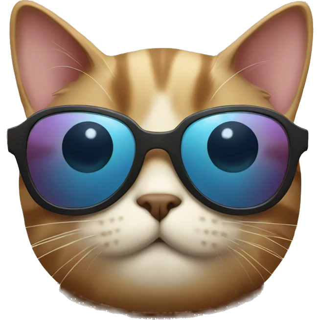 Cat with sunglasses kisses emoji