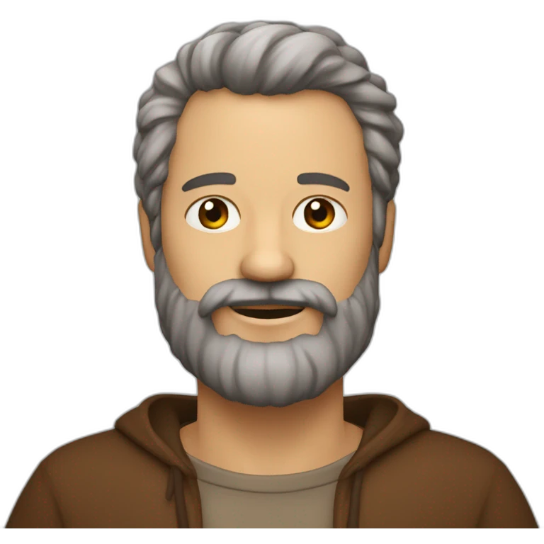 un chauve avec une barbe marron emoji