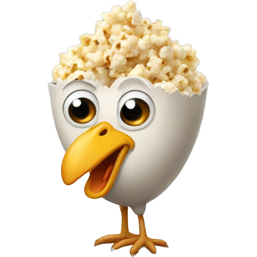 Chicken pooping popcorn emoji