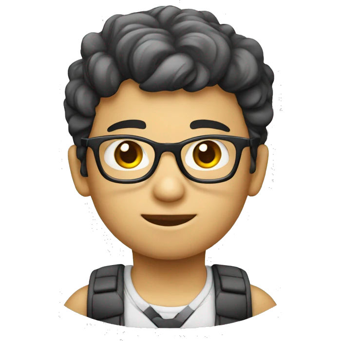 Niño nerd Blanco emoji
