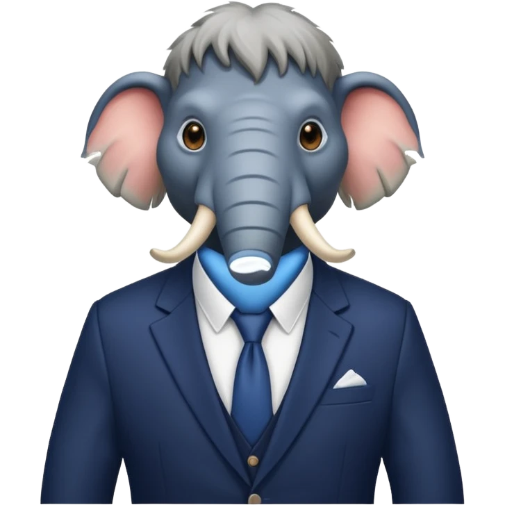 corporate mammoth wearing navy blue blazer emoji