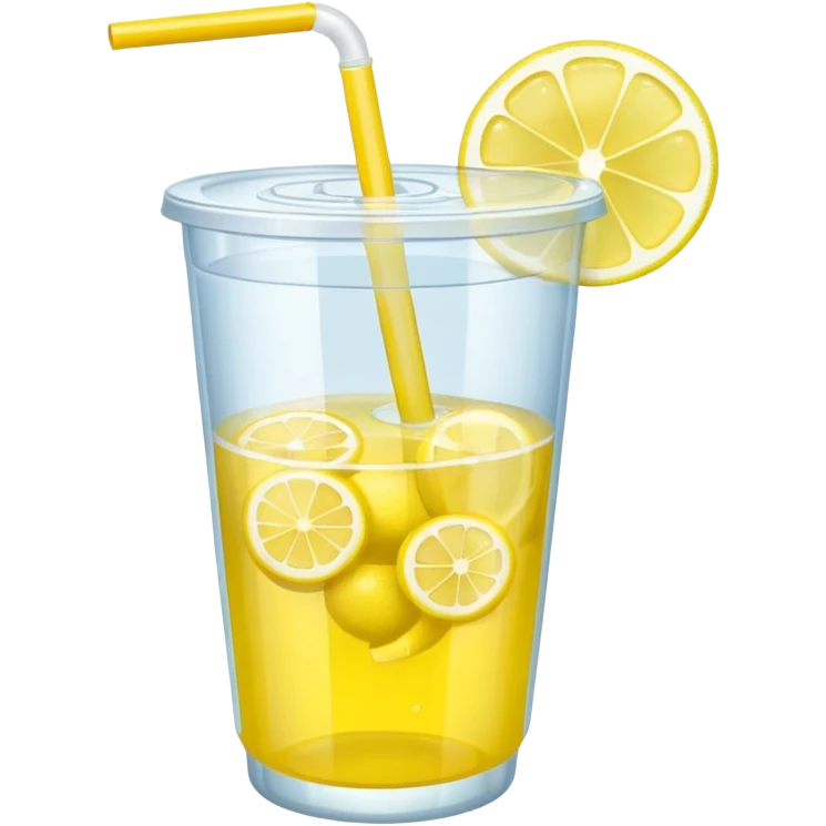 lemonade in a plastic cup without a lid and straw emoji