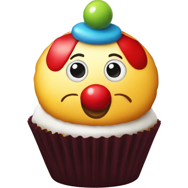 clown cupcake emoji