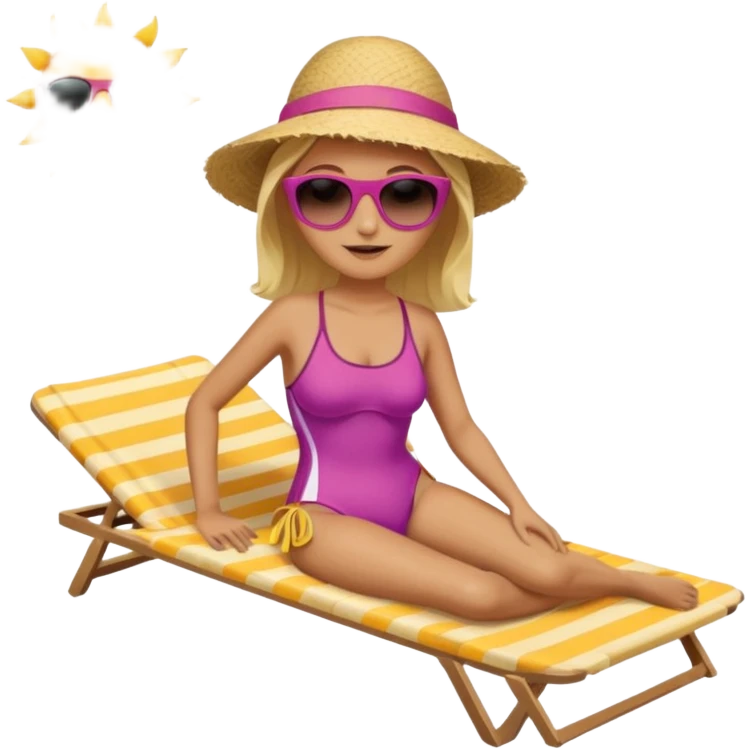 Tanning at the beach emoji