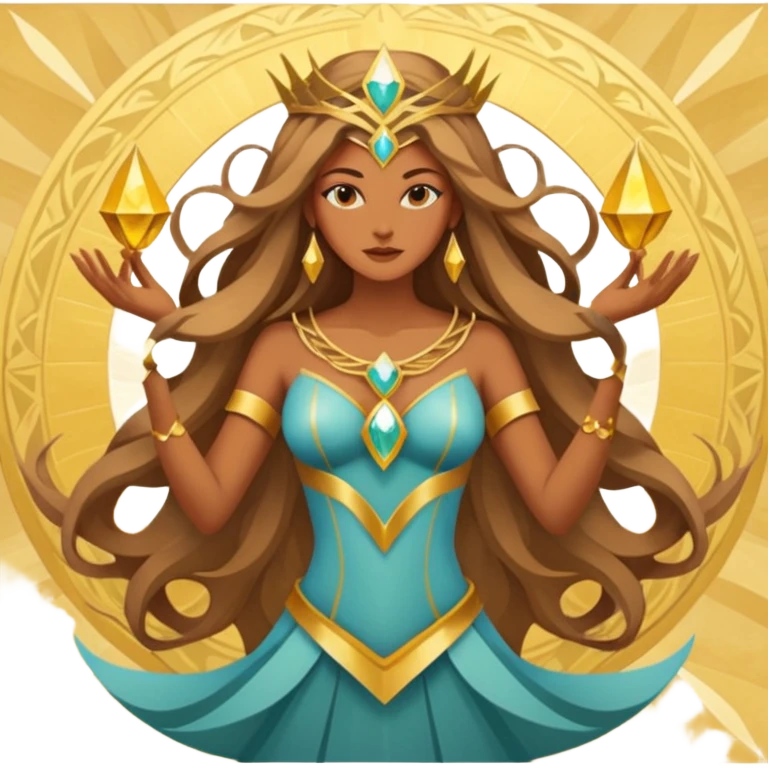 fantasy magic tarot card low poly goddess emoji