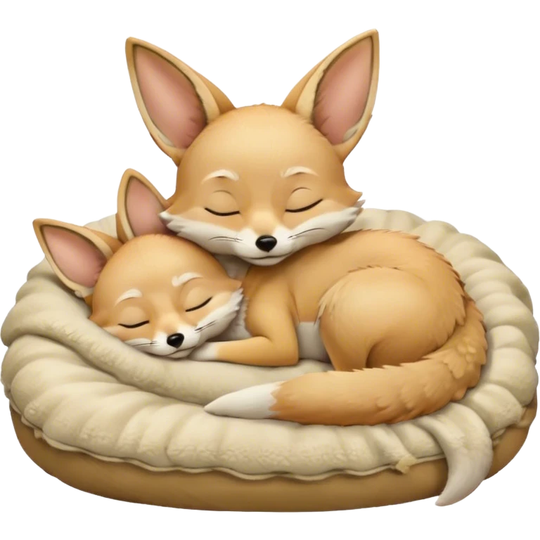 fennec sleeping in bed emoji