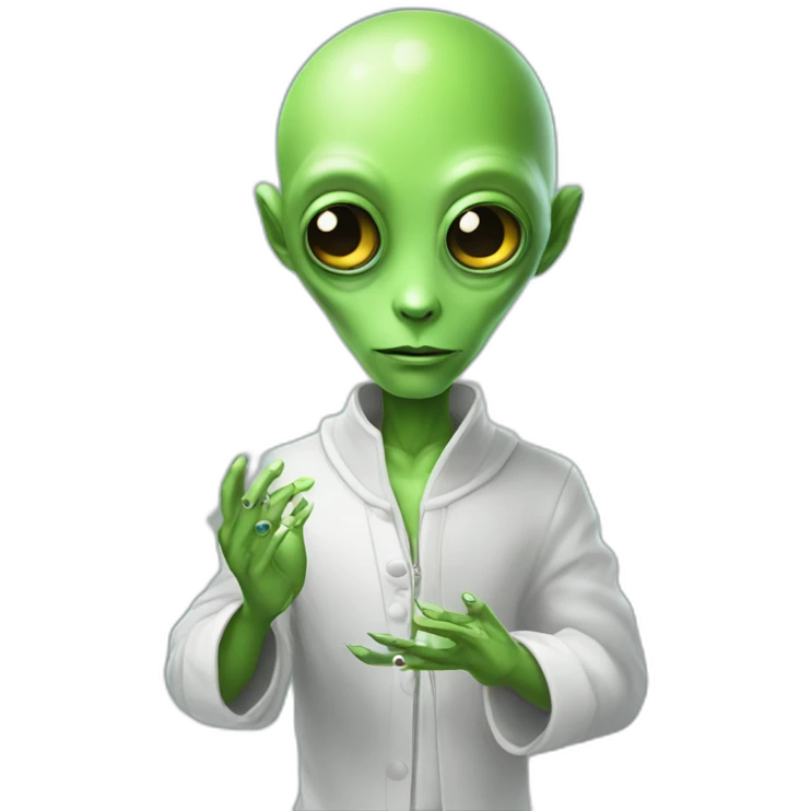 adorable alien vape lord with manicure emoji
