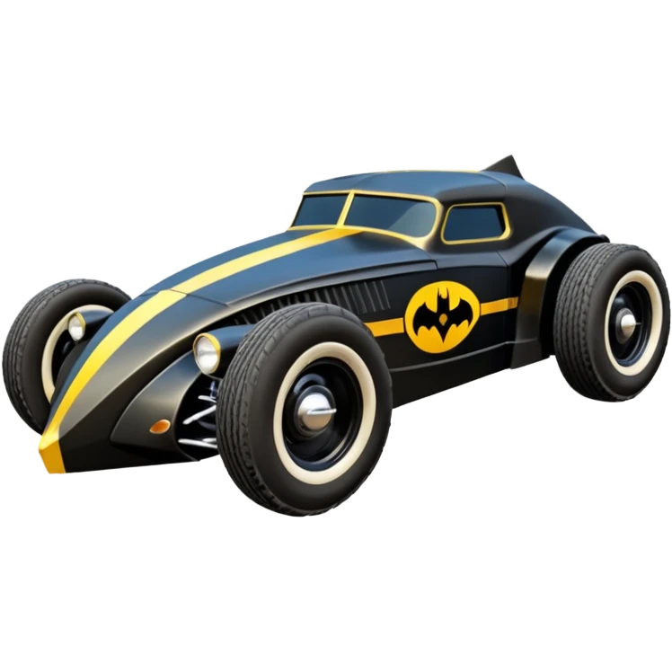  the animated series aerodynamic futuristic Venom Batmobile loosely based on 1936 school bus (flat long straight faceted mechanical body) stealthy town hot rod desert dirt racing rwd buggy  emoji
