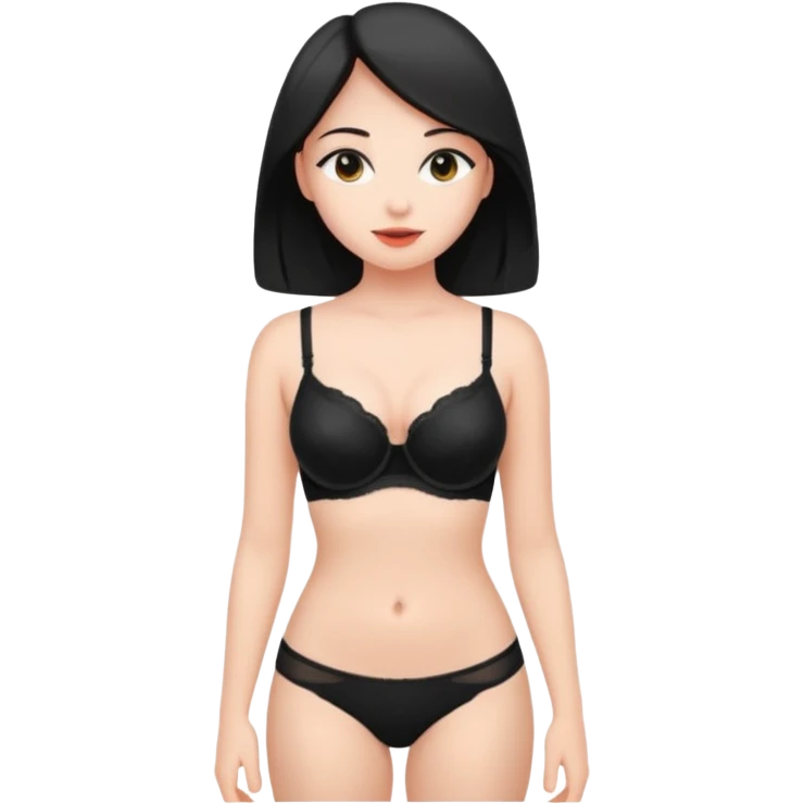 Girl wearing bra on full body emoji