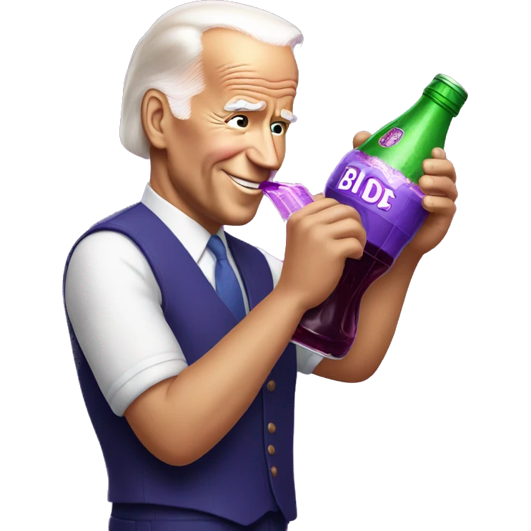 Joe Biden drinking violet soda emoji