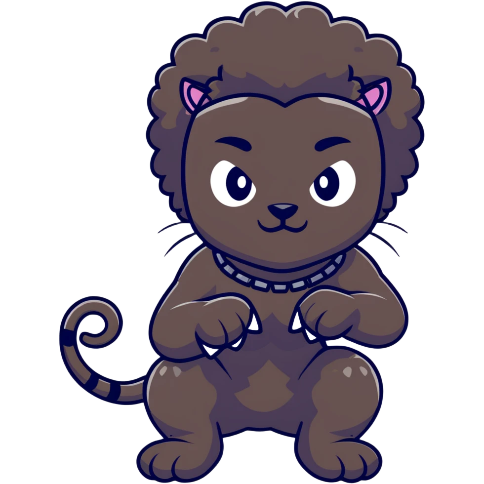 Black panther, small Afro  emoji