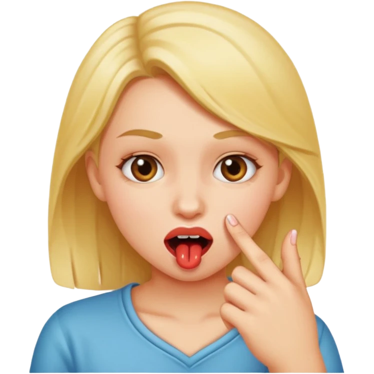 Chica mordiendose el dedo emoji
