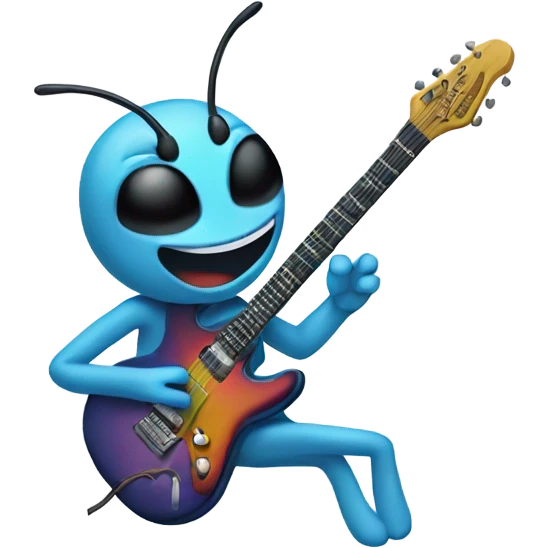 Dragonfly playing electric guitar emoji