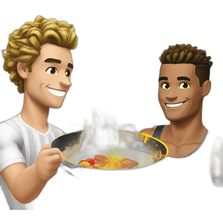 Griezmann and Ronaldo cooking emoji