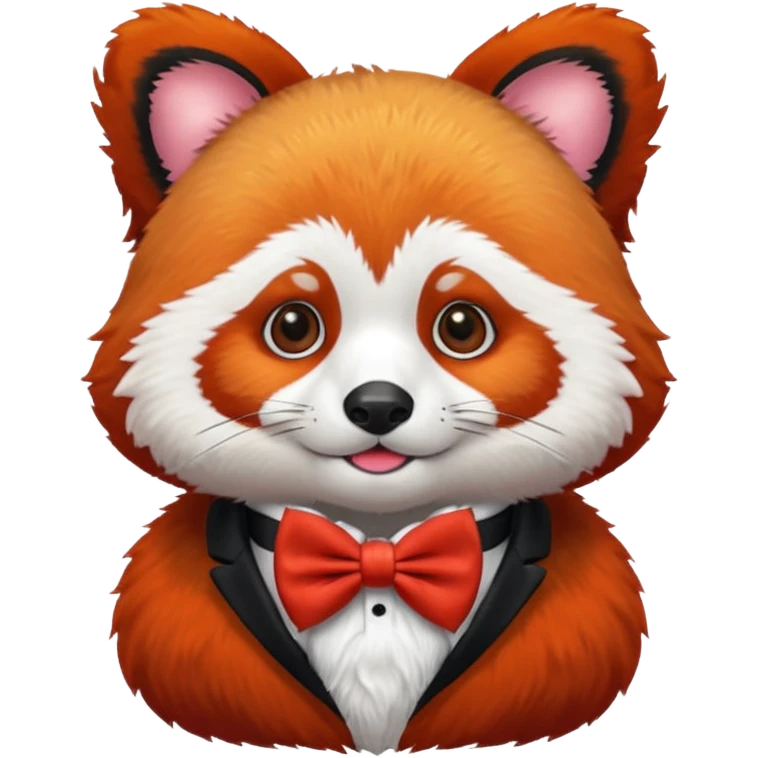 red panda with red bow tie emoji