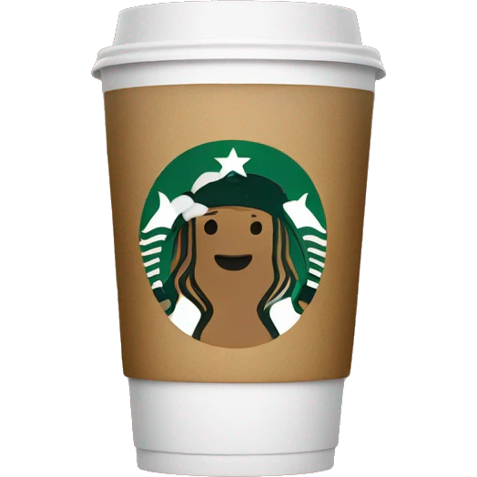 A Starbucks coffee Christmas themed emoji