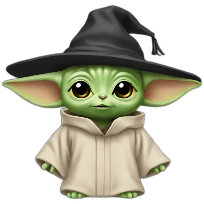 cuty alien similar to baby yoda with a mortarboard emoji