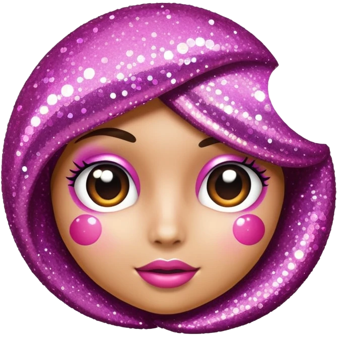 coco rosa com gliter  emoji