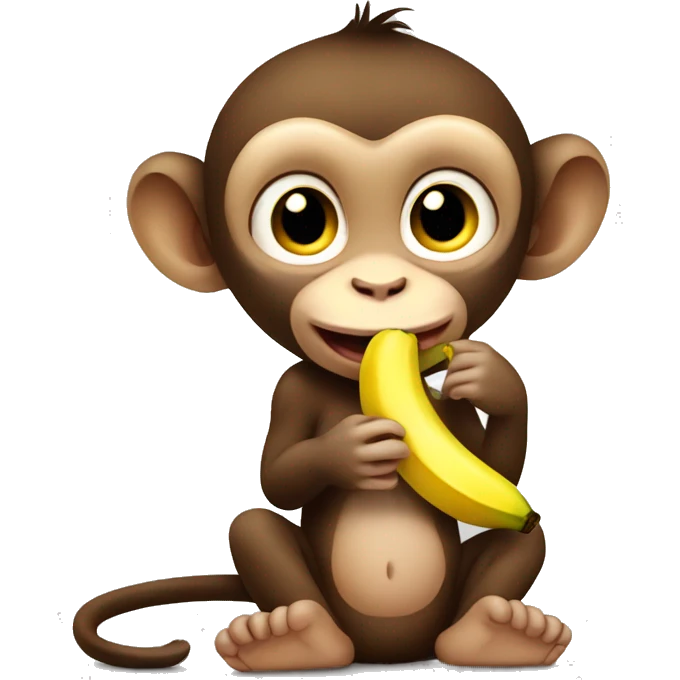 baby monkey eating a banana emoji