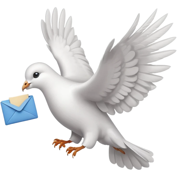a dove flies with a letter in its paws emoji