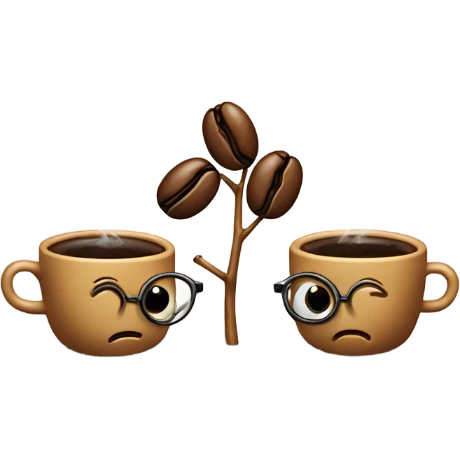 3 coffee beans reading emoji