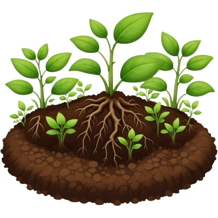 rich brown soil with small plants sprouting emoji