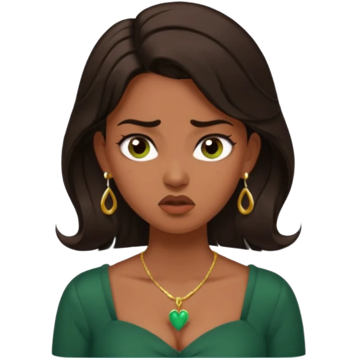 pretty bratz genmoji that looks like tamannah bhatia (bollywood actress), wearing a dark green sweetheart neckline top, dark brown hair, light makeup, no necklace, dangly earrings, side hair part,


Show her spitting emoji