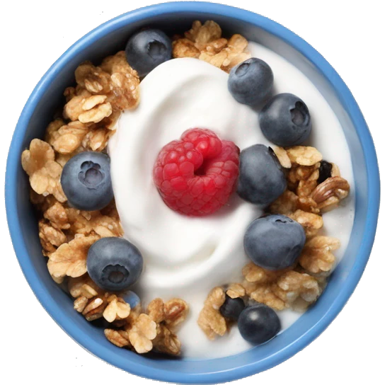 greek yogurt bowl with blueberries and granola emoji