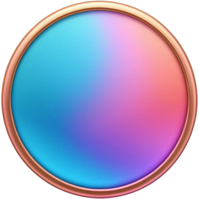 
One coin color in in gradient of turquoise, blue, pink, purple, and coral emoji