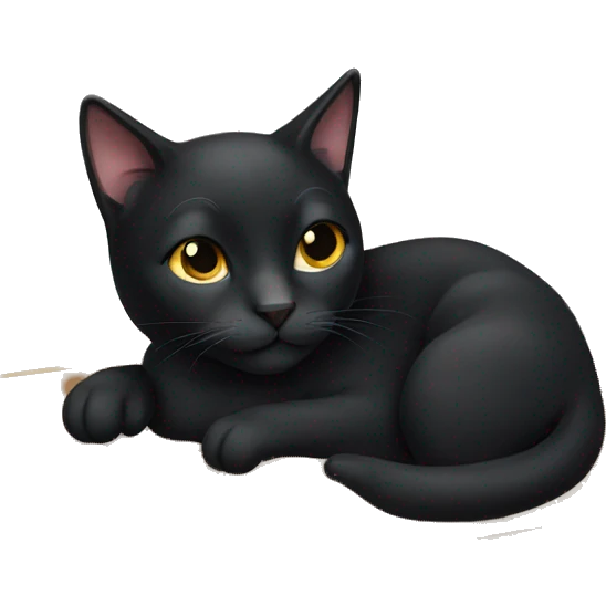 Black cat loafing emoji