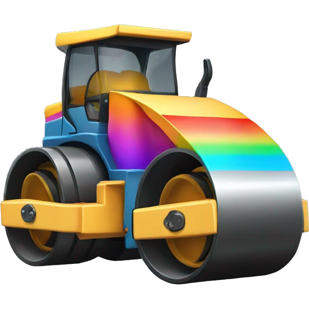 rainbow colored road roller emoji