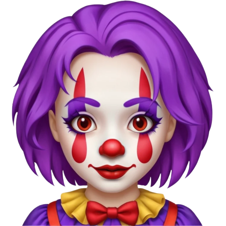 Purple hair girl clown emoji