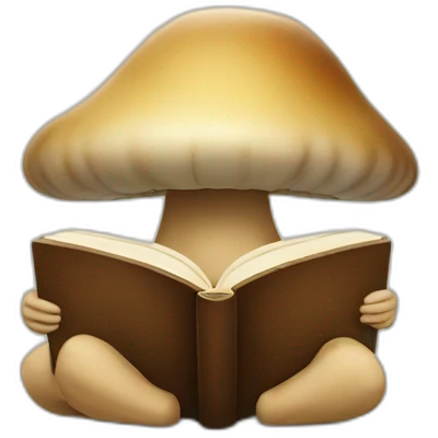 Human mushroom reading a book emoji