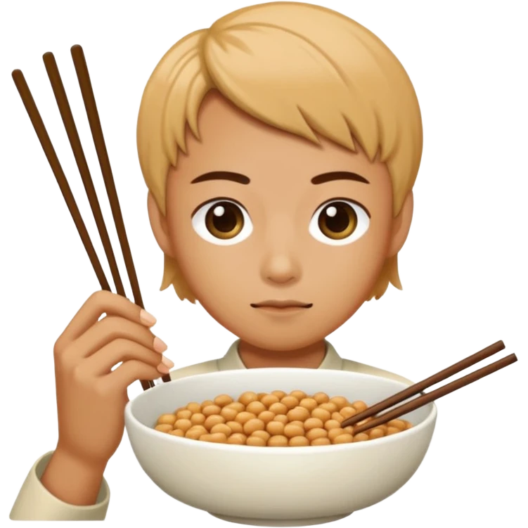 eating natto with chopsticks emoji
