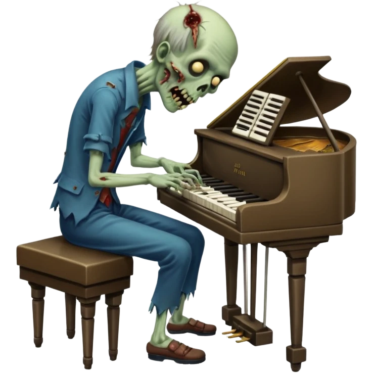 Zombie plays the pianica emoji