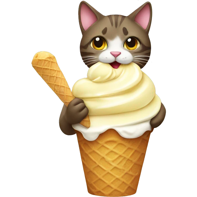 CAT eating ice cream  emoji