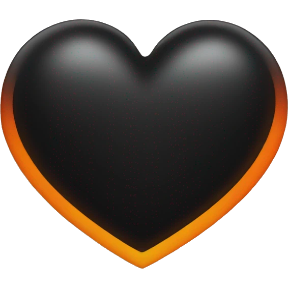 Half black and half orange heart emoji